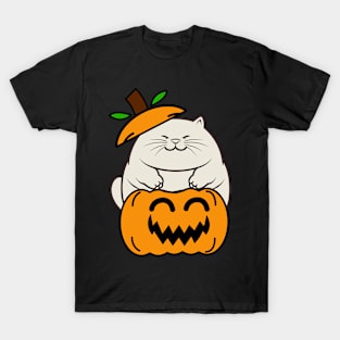 Cute Fat cat is in a pumpkin T-Shirt